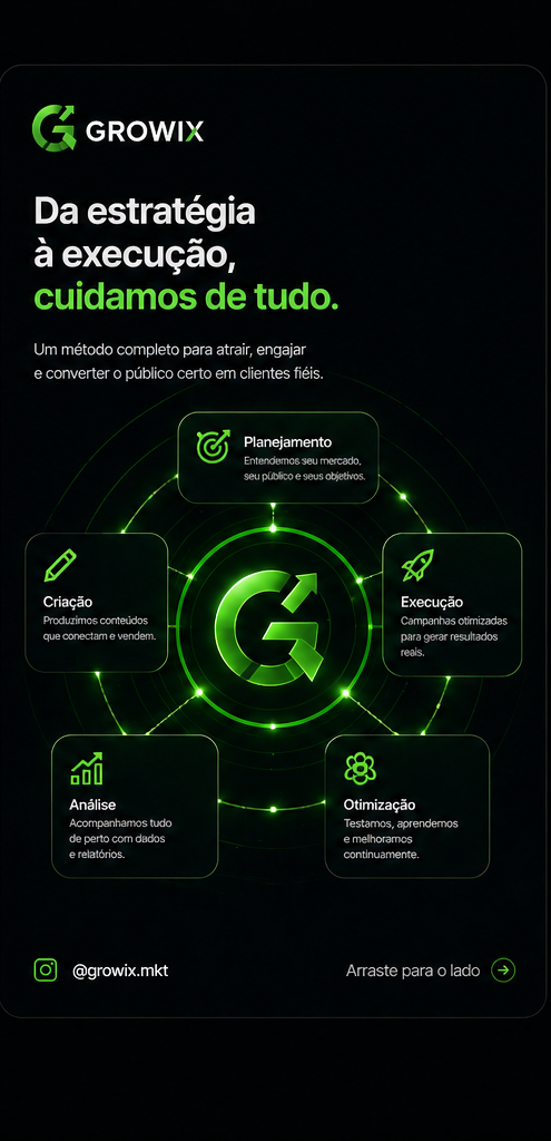 Slide de conteúdo para redes sociais gerado com IA pela Nexus7