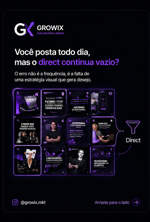 Arte para carrossel de dicas de negócios criada com IA pela Nexus7