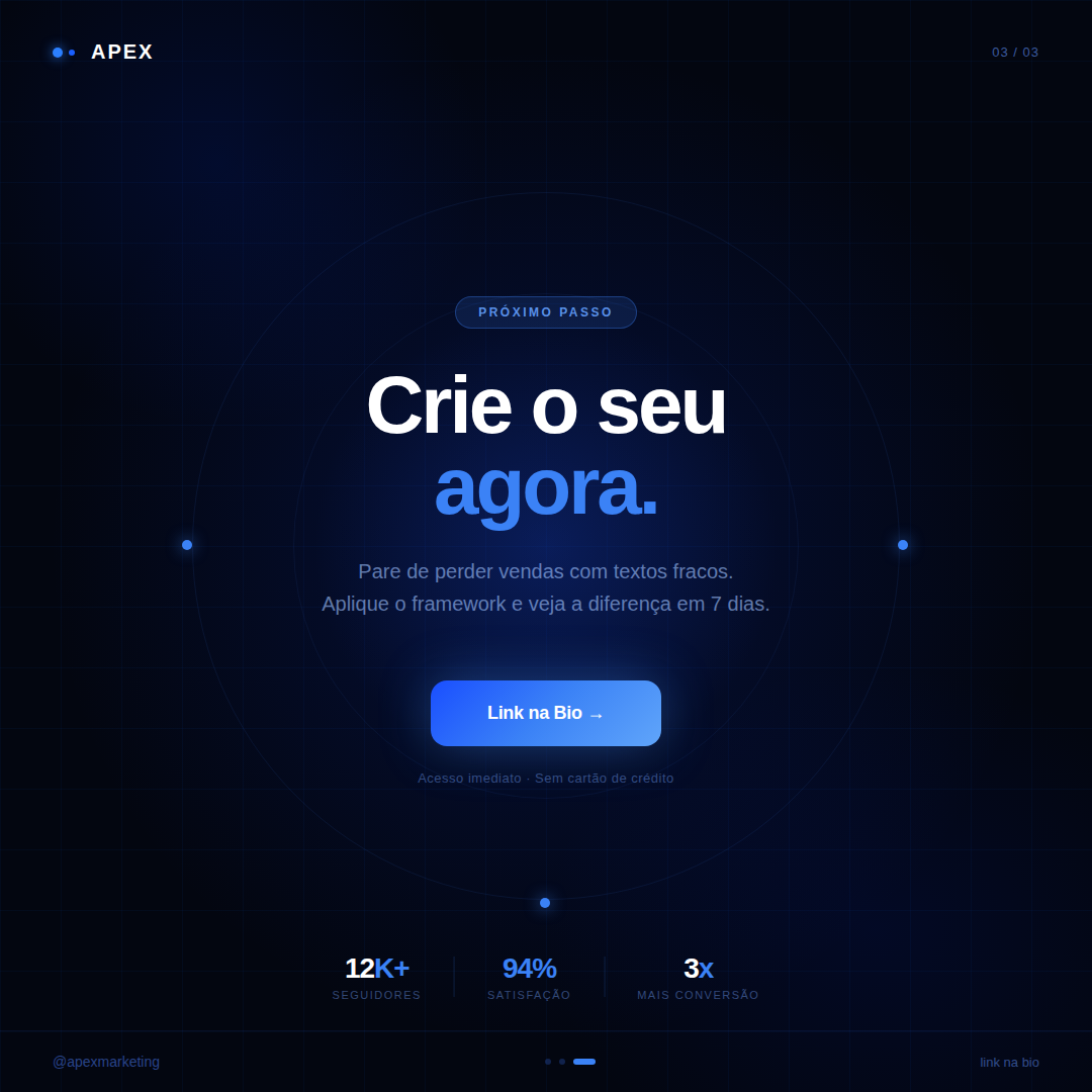 Slide de CTA para carrossel de vendas feito com inteligência artificial